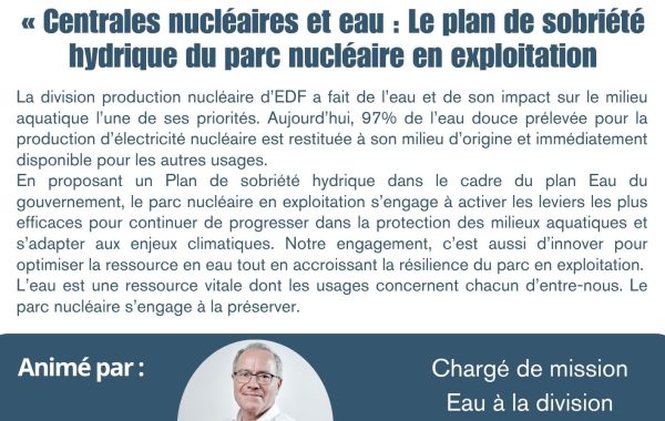 Centrales nucléaires et eau : Le plan de sobriété hydrique du parc nucléaire en exploitation